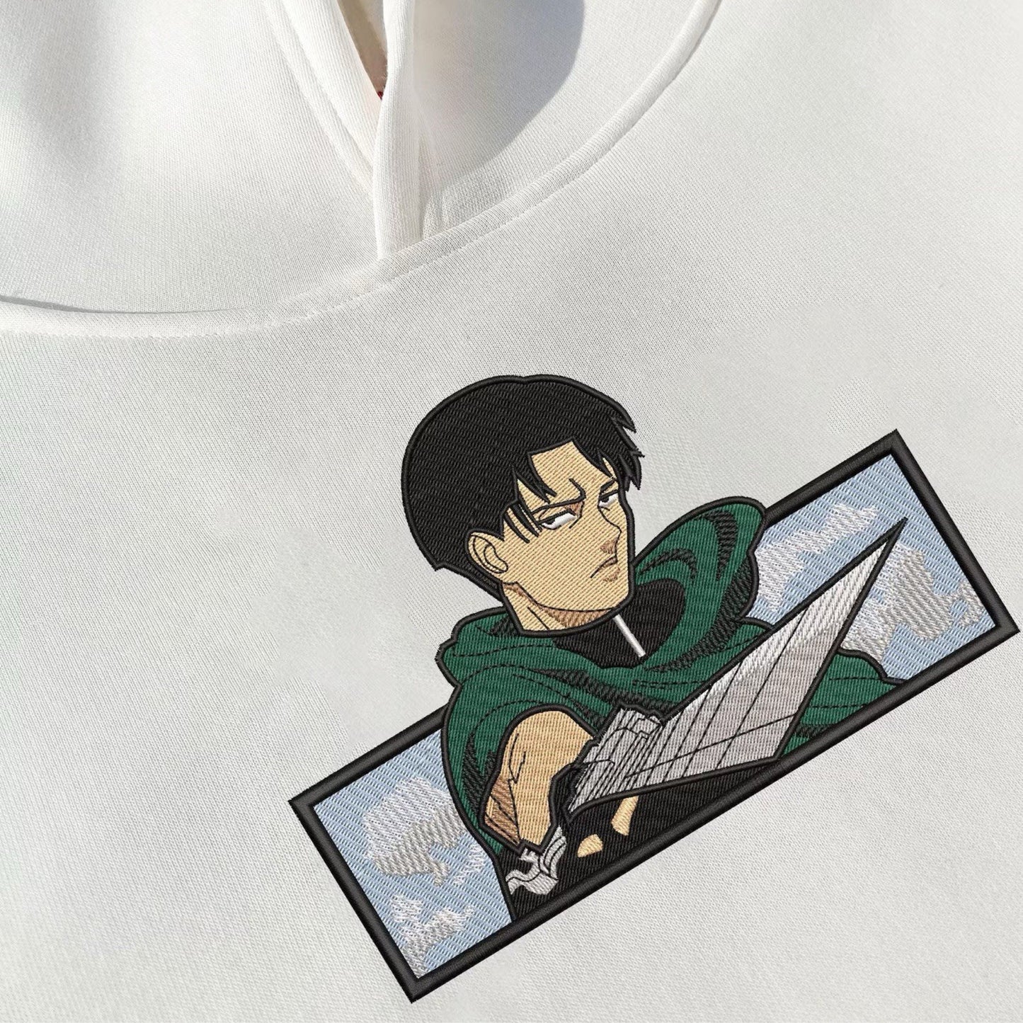 Attack On Titan Levi Hoodie, Bestickter Anime Hoodie | Embroidered Hoodie Unisex