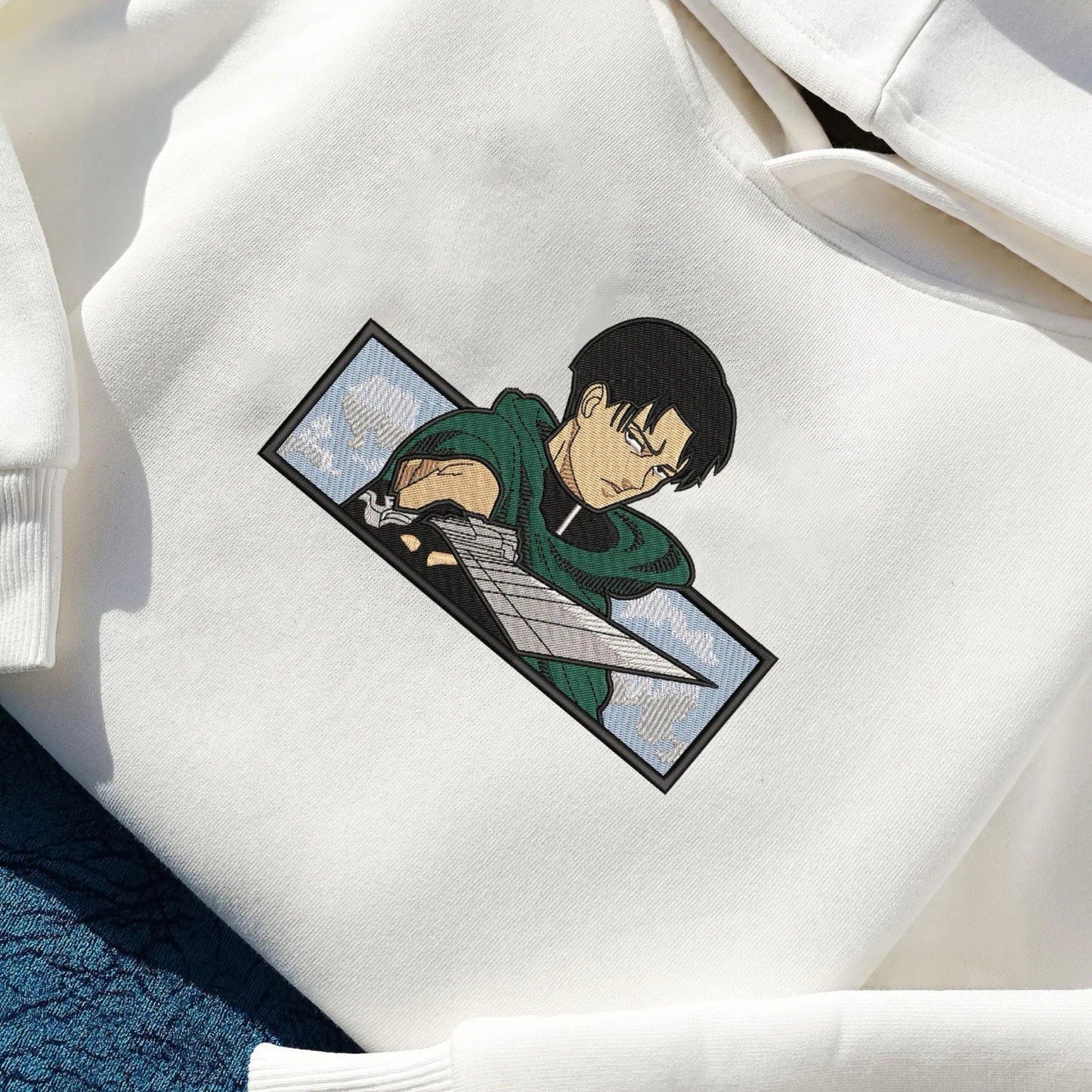Attack On Titan Levi Hoodie, Bestickter Anime Hoodie | Embroidered Hoodie Unisex