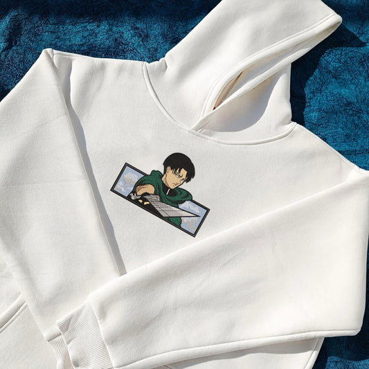 Attack On Titan Levi Hoodie, Bestickter Anime Hoodie | Embroidered Hoodie Unisex