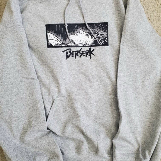 Berserk Guts Hoodie, Bestickter Anime Hoodie | Embroidered Hoodie | Dark Fantasy