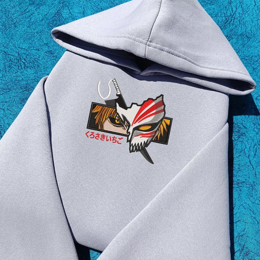 Bleach Ichigo Hoodie | Bestickter Anime Hoodie | Embroidered Hoodie | Unisex