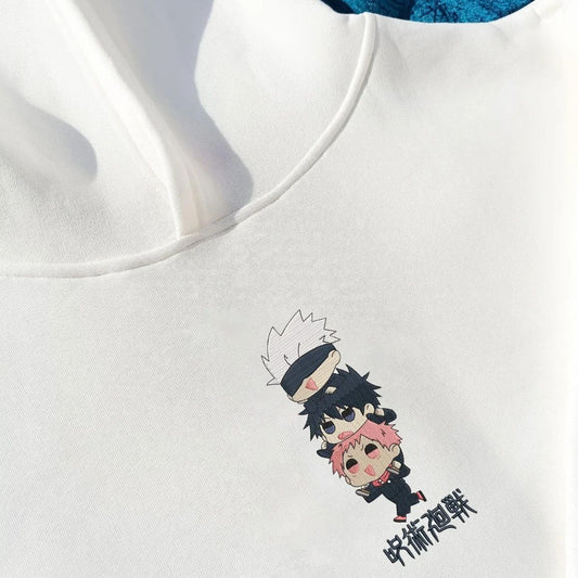 Chibi JJK Hoodie | Embroidered Jujutsu Kaisen Anime Hoodie | Bestickter Hoodie