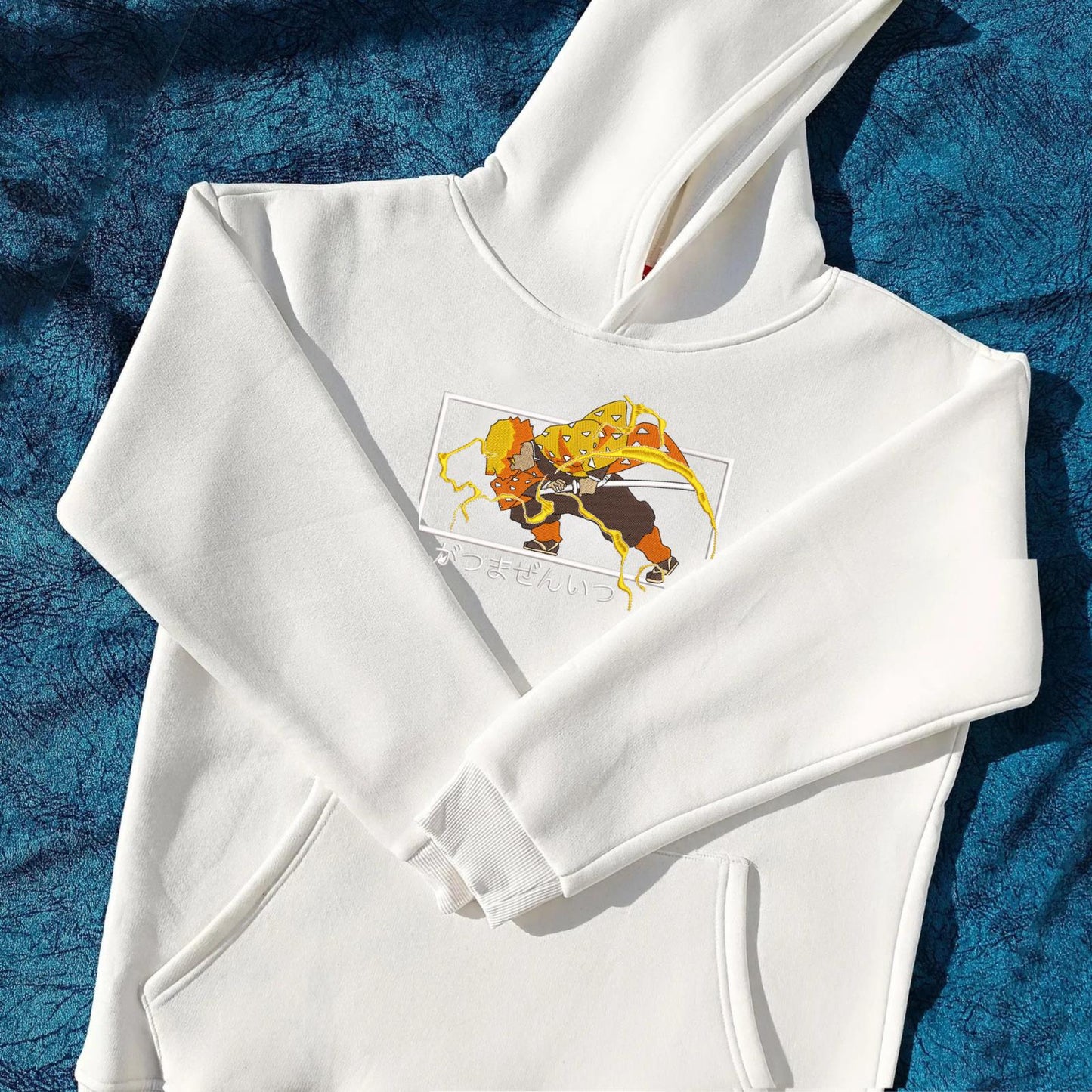 Demon Slayer Zenitsu  Hoodie | Bestickter Anime Hoodie | Embroidered Anime